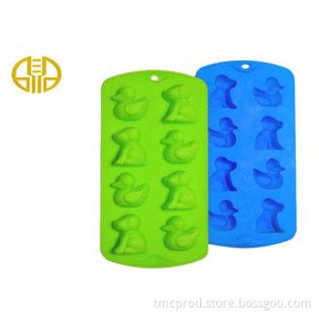 Custom green color Silicone Ice Cube Trays , Rectangle sili